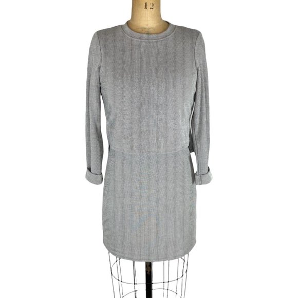 🌷 TopShop Pinstripe Kite Back Layered 3/4 Sleeve Mini Dress Size US 2 - Picture 2 of 11